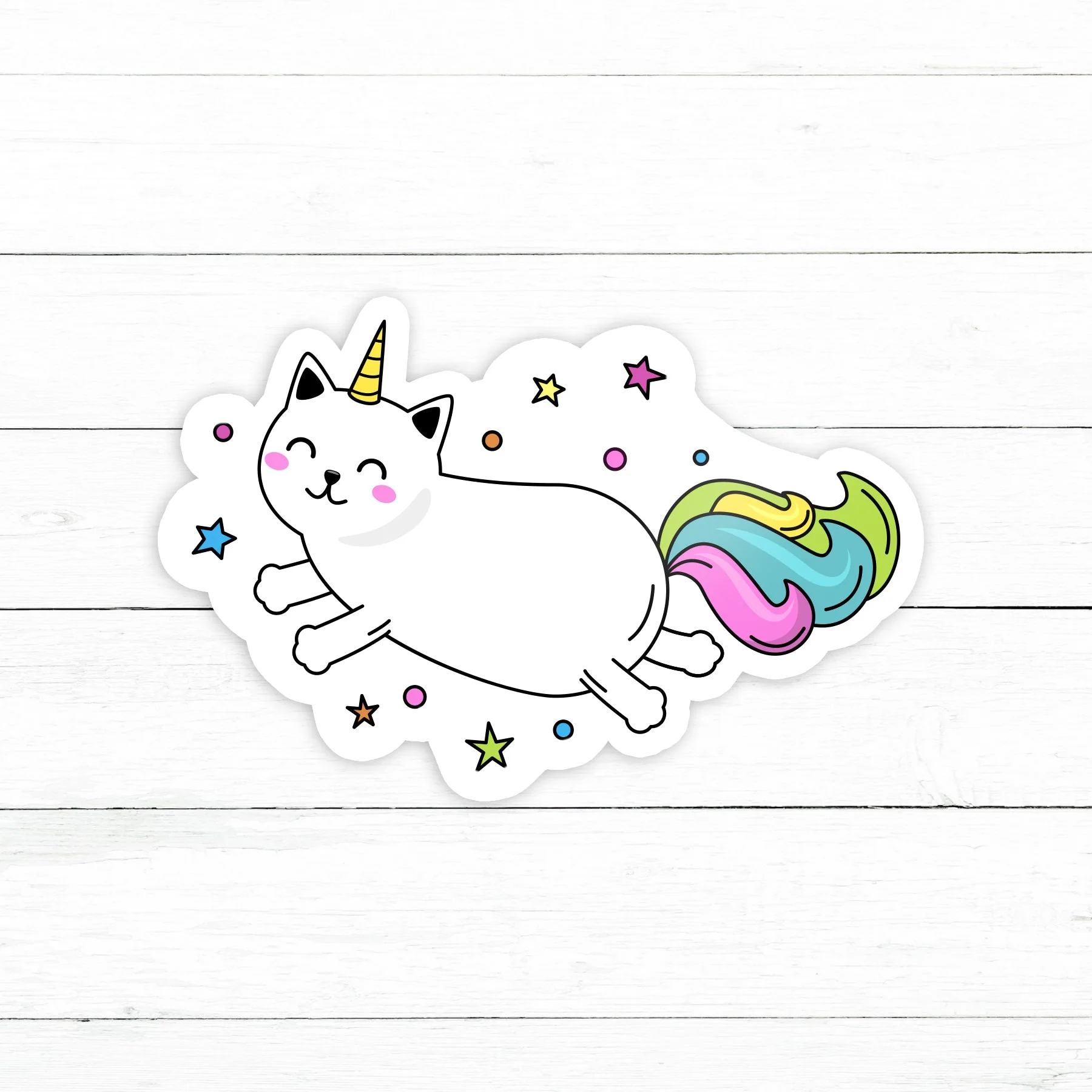 Caticorn Sticker | Waterproof Vinyl Decal | 3in