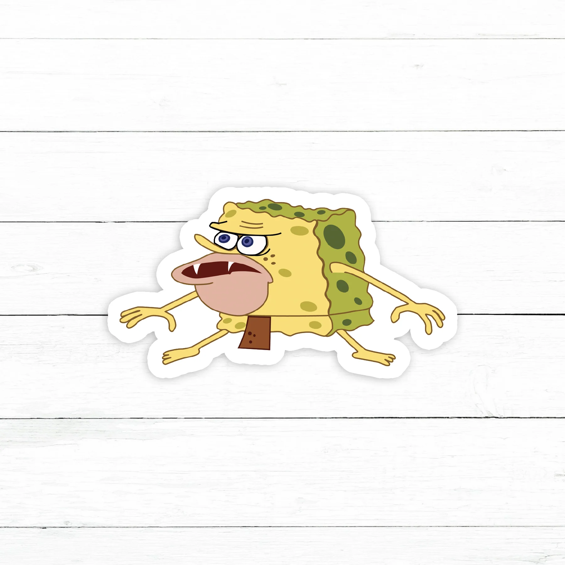 Caveman Spongebob Sticker | Waterproof Vinyl Decal | 3in
