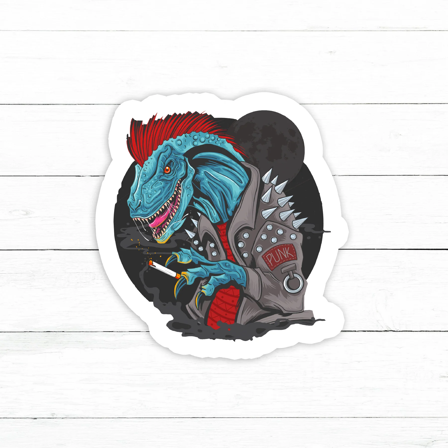 Dinosaur Smoking Sticker | Waterproof Vinyl | 3in
