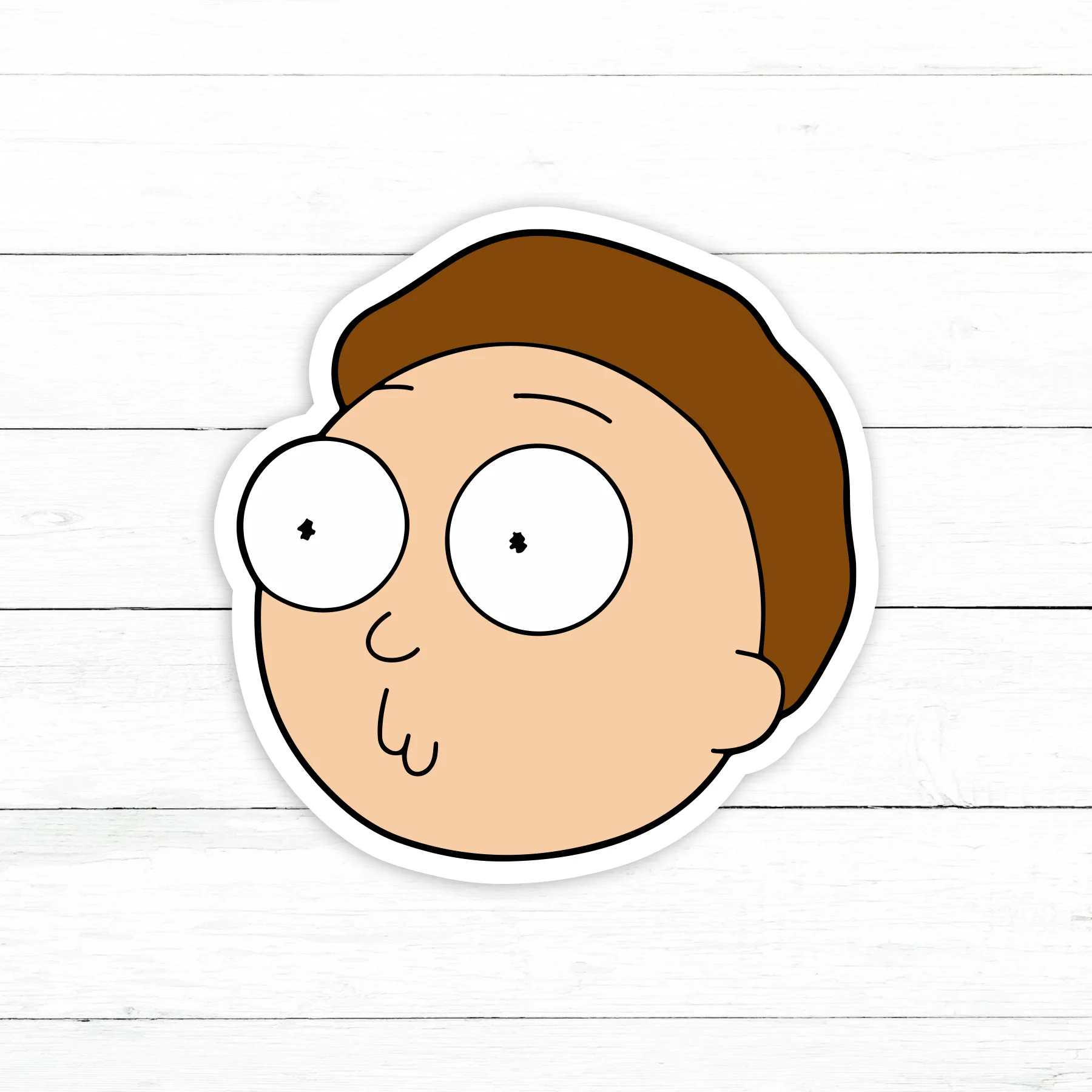 Morty Face Sticker | Waterproof Vinyl Decal | 3in