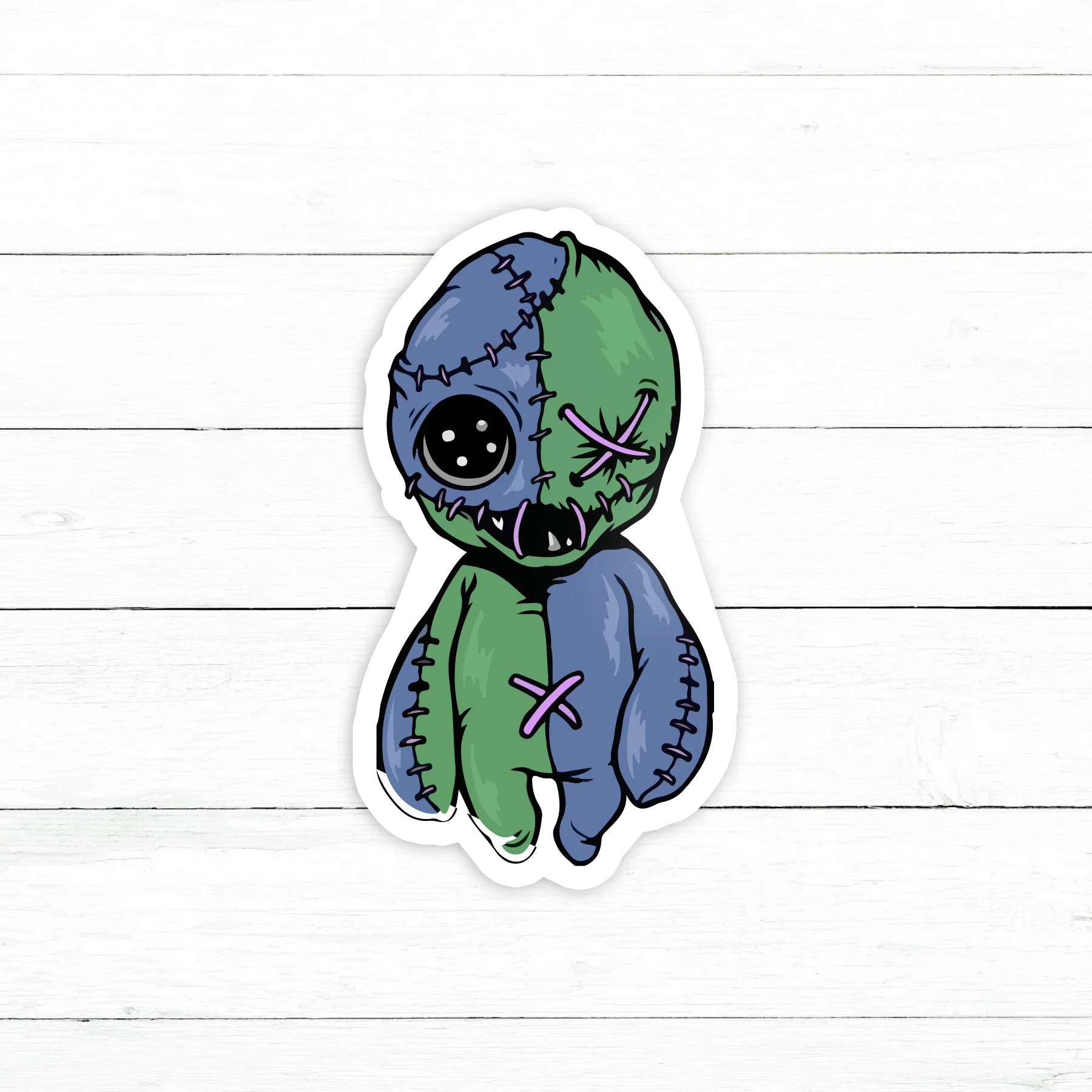Creepy Doll Sticker | Waterproof Vinyl Decal | 3in