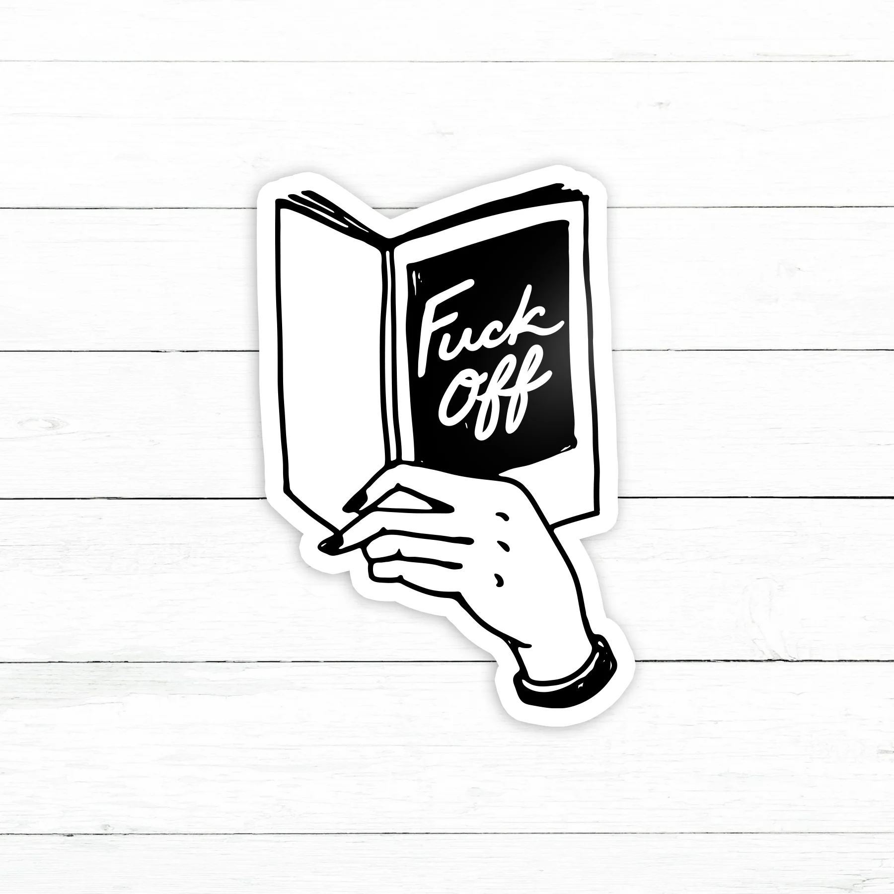 Fuck Off Book Sticker | Waterproof Vinyl Decal | 3in