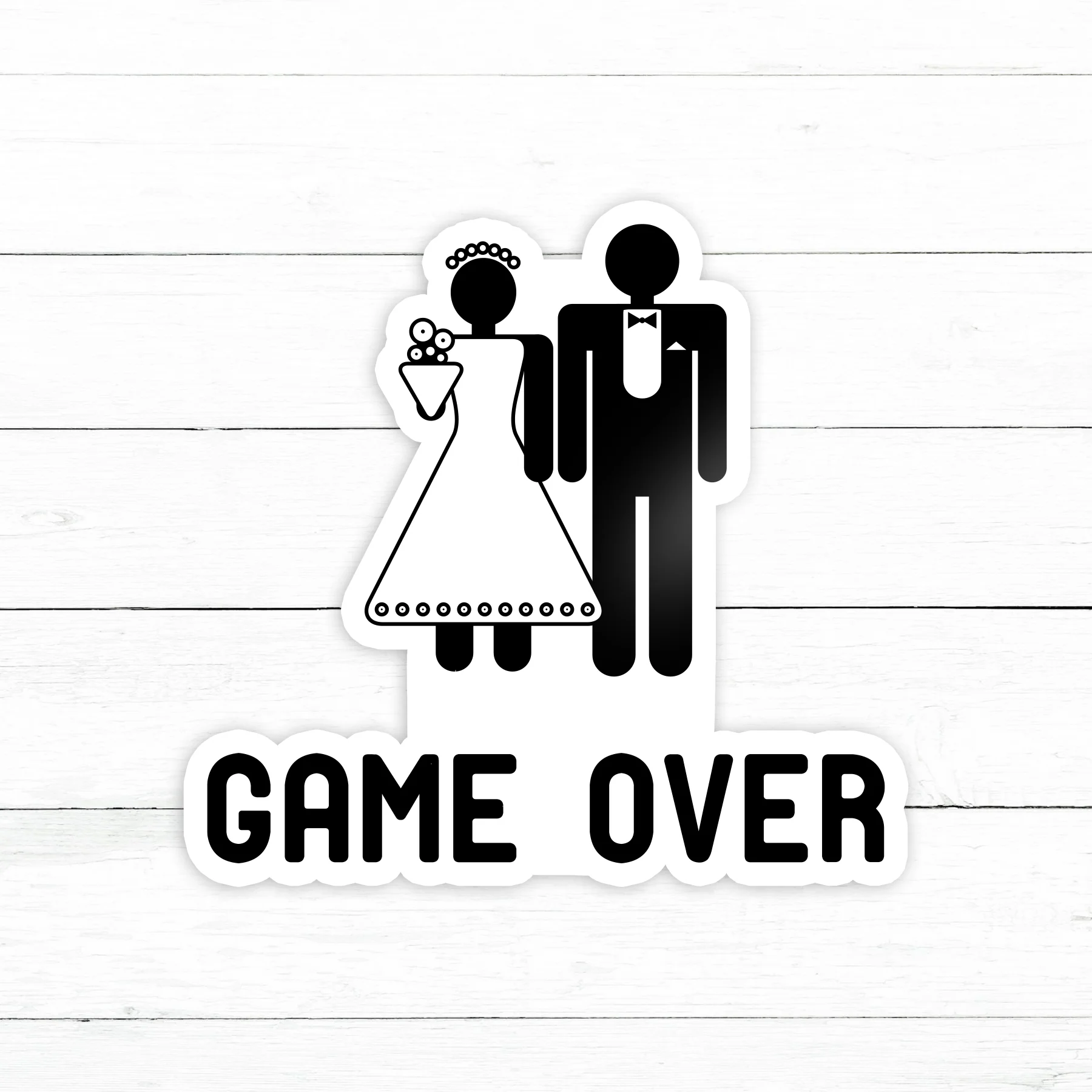Game Over Sticker | Waterproof Vinyl Decal | 3in