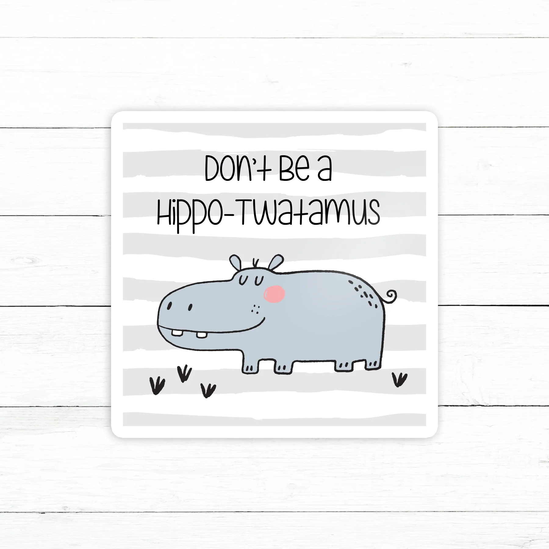 Hippo-Twatamus Sticker | Waterproof Vinyl Decal | 3in