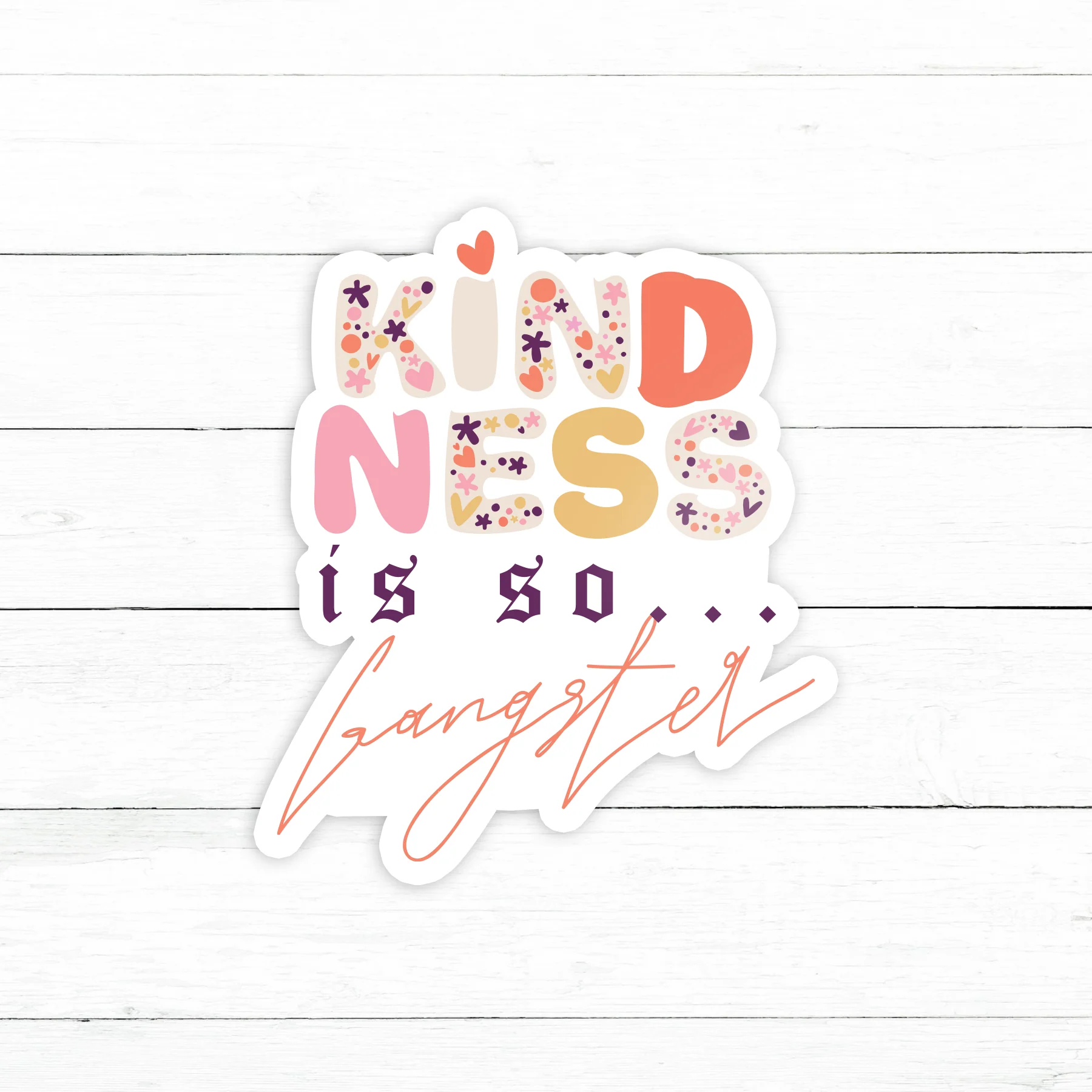 Kindness is Gangster Sticker | Waterproof Vinyl Decal | 3in