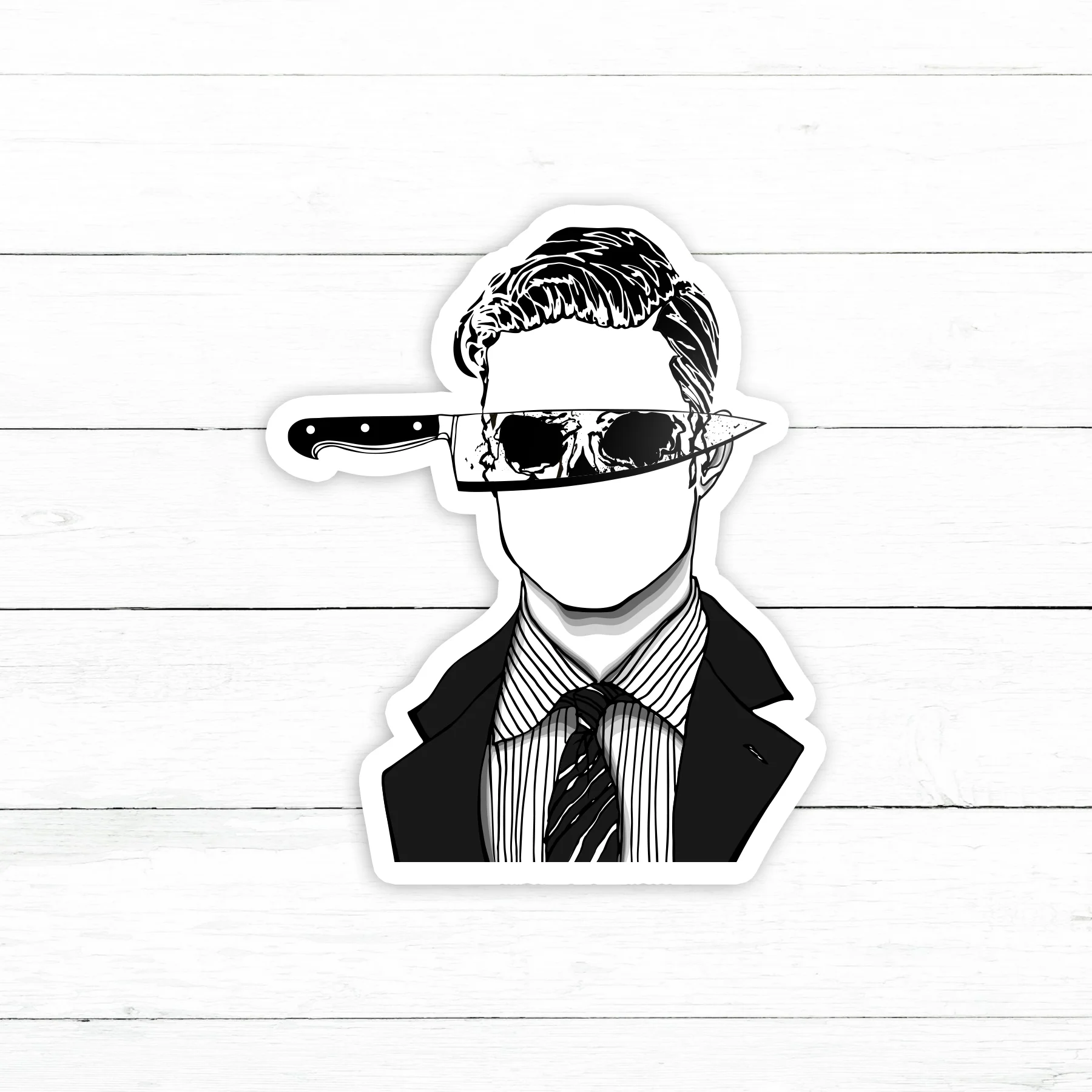 Knife Skull Sticker Decal | Waterproof Vinyl | 3in