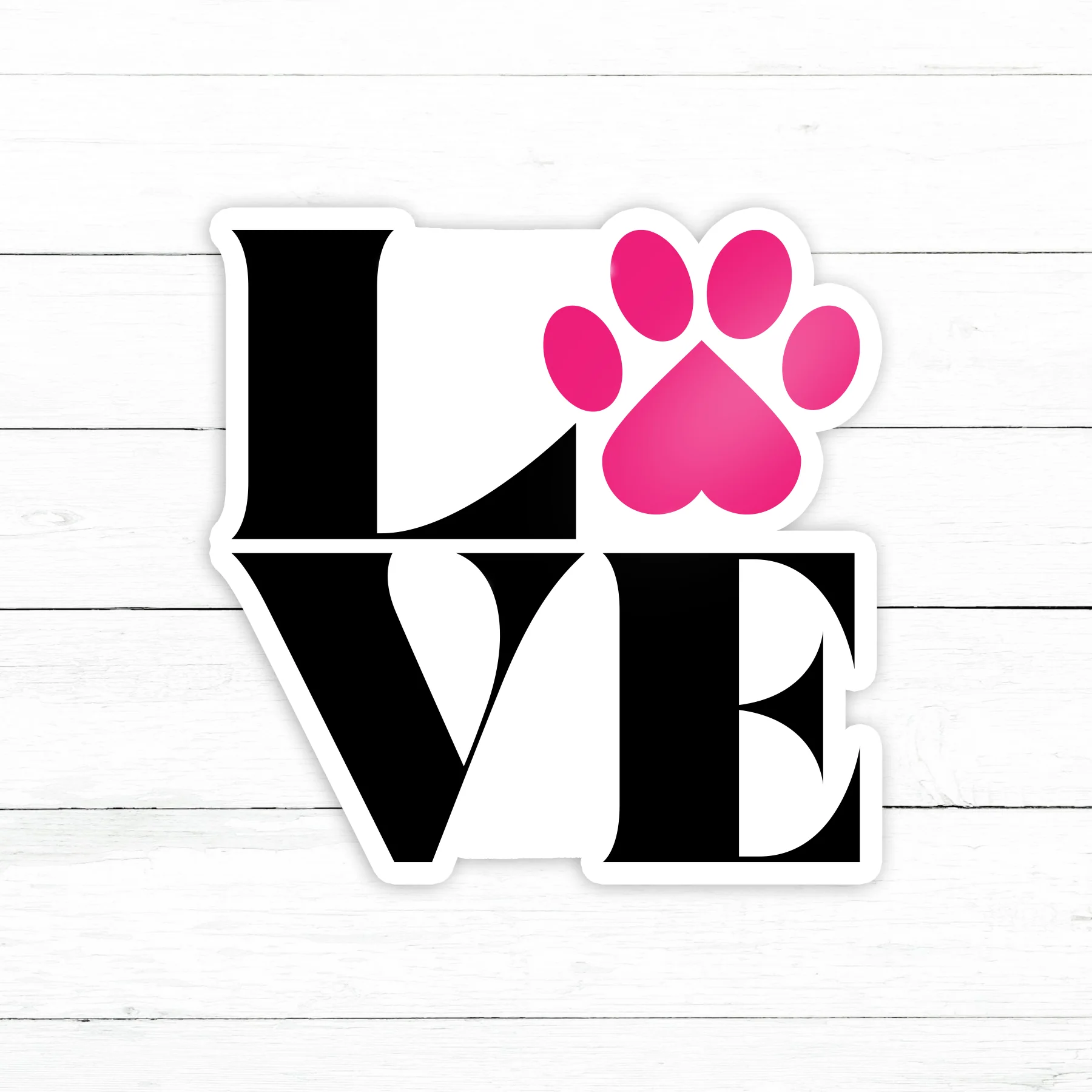 Love Paw Sticker | Waterproof Vinyl | 3 in