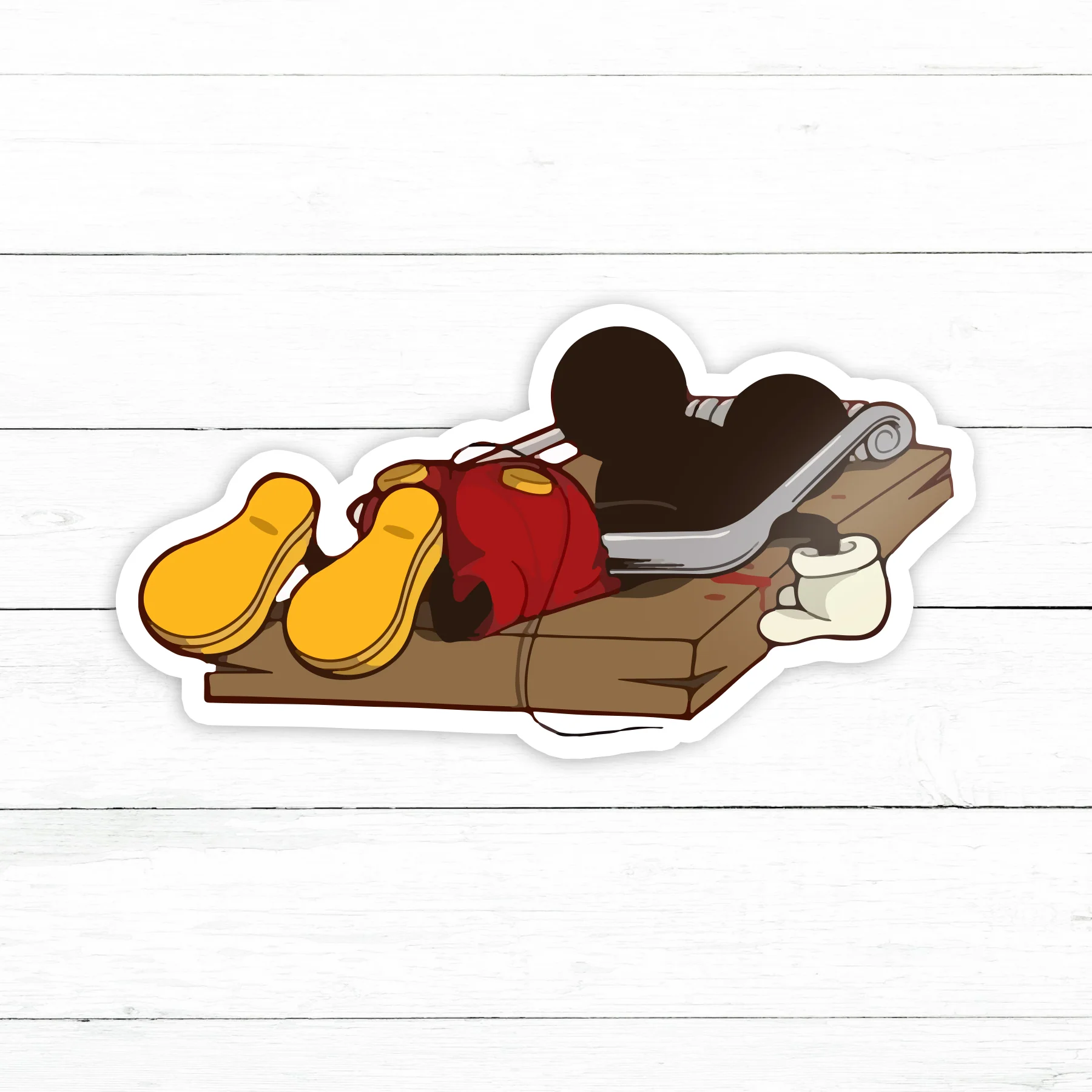 Mickey Mouse Trap Sticker | Waterproof Vinyl Decal | 3in