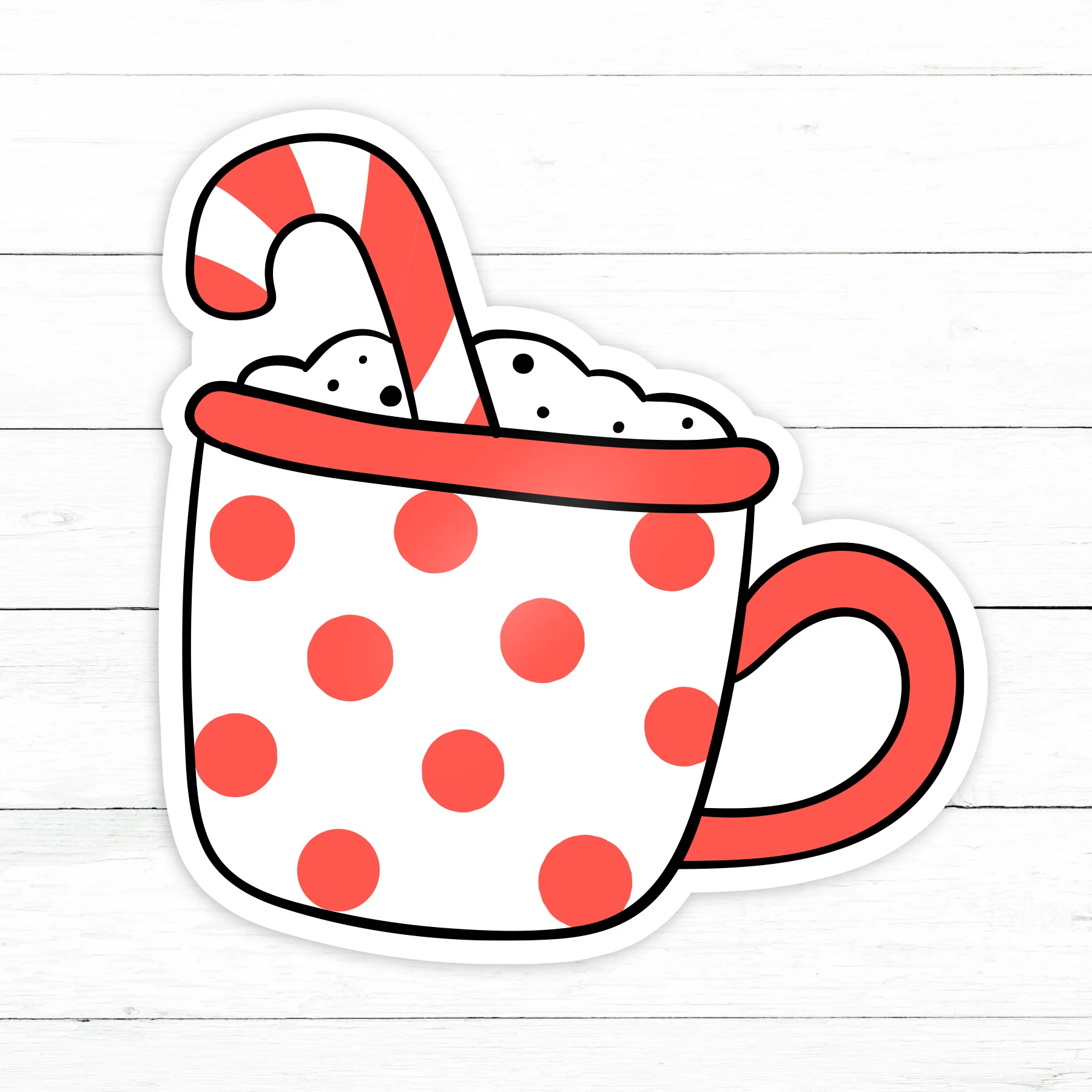 Mug Full of Cheer Sticker | Waterproof Vinyl Decal | 3in