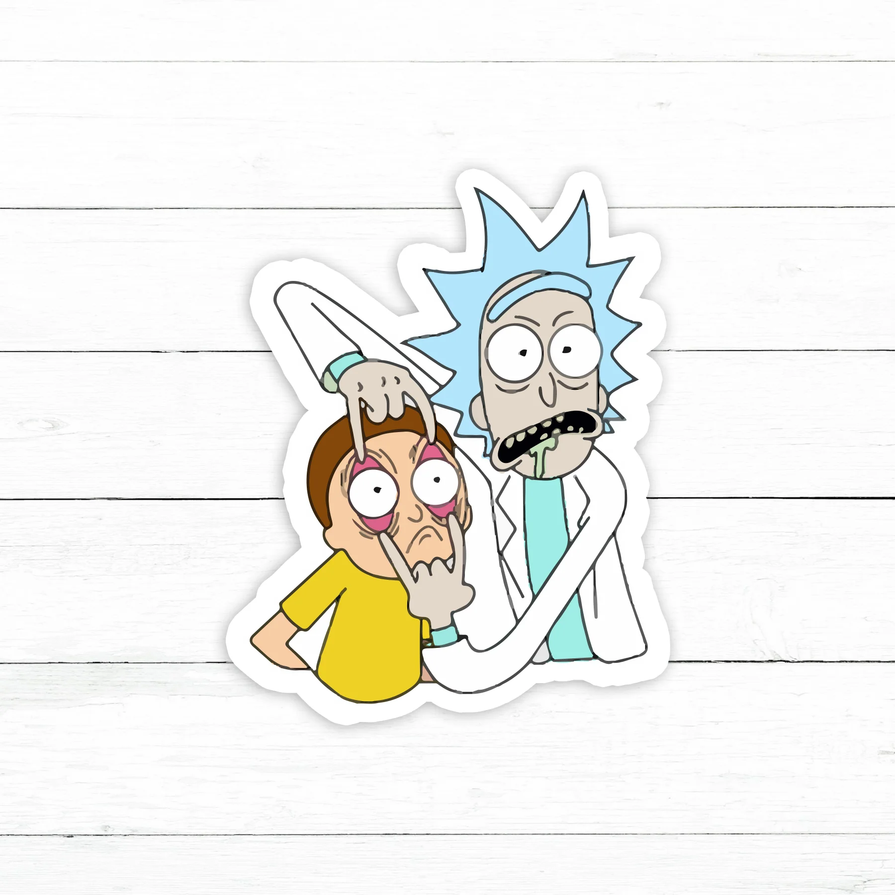 Rick and Morty Open Eyes Sticker | Waterproof Vinyl Decal | 3in