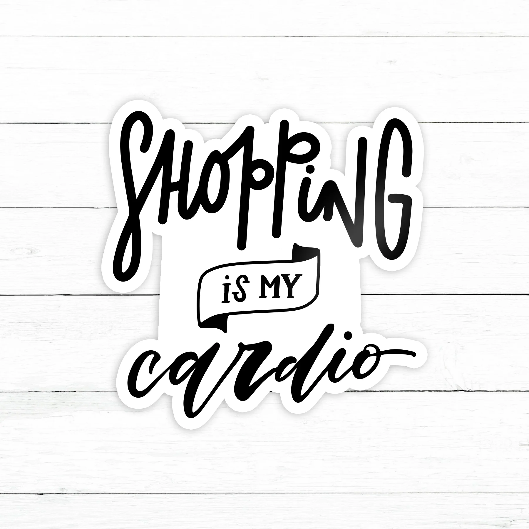 Shopping Cardio Sticker | Waterproof Vinyl Decal | 3in