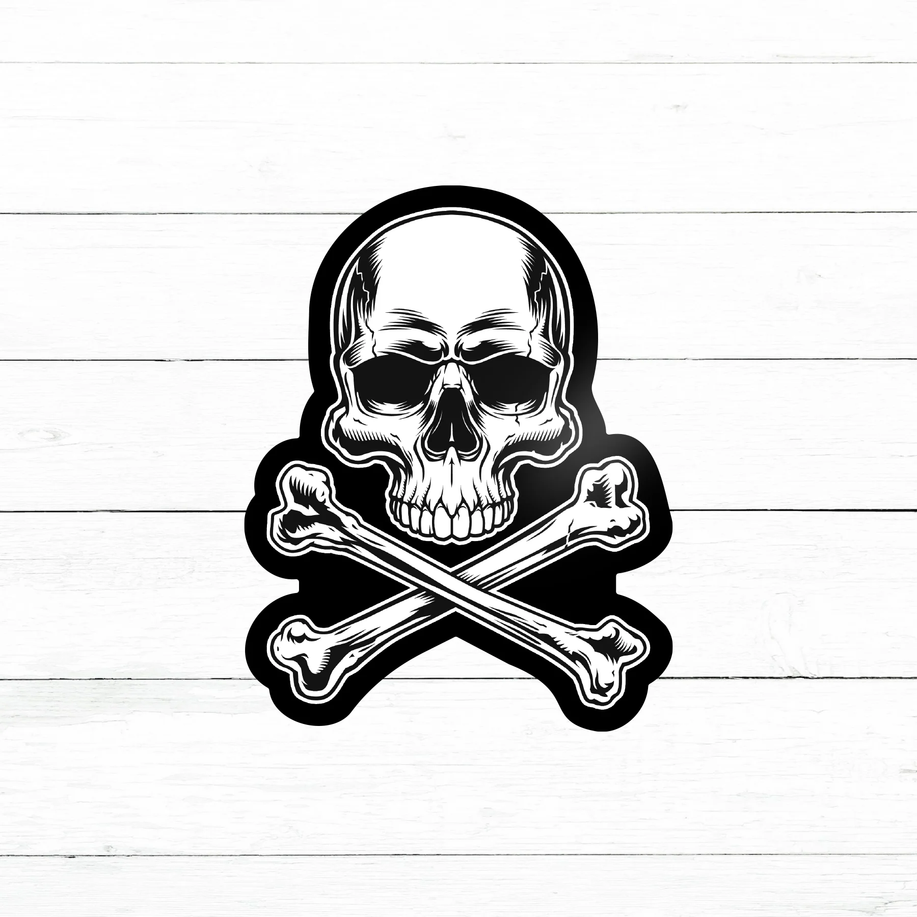 Skull and Crossbones Sticker | Waterproof Vinyl Decal | 3in