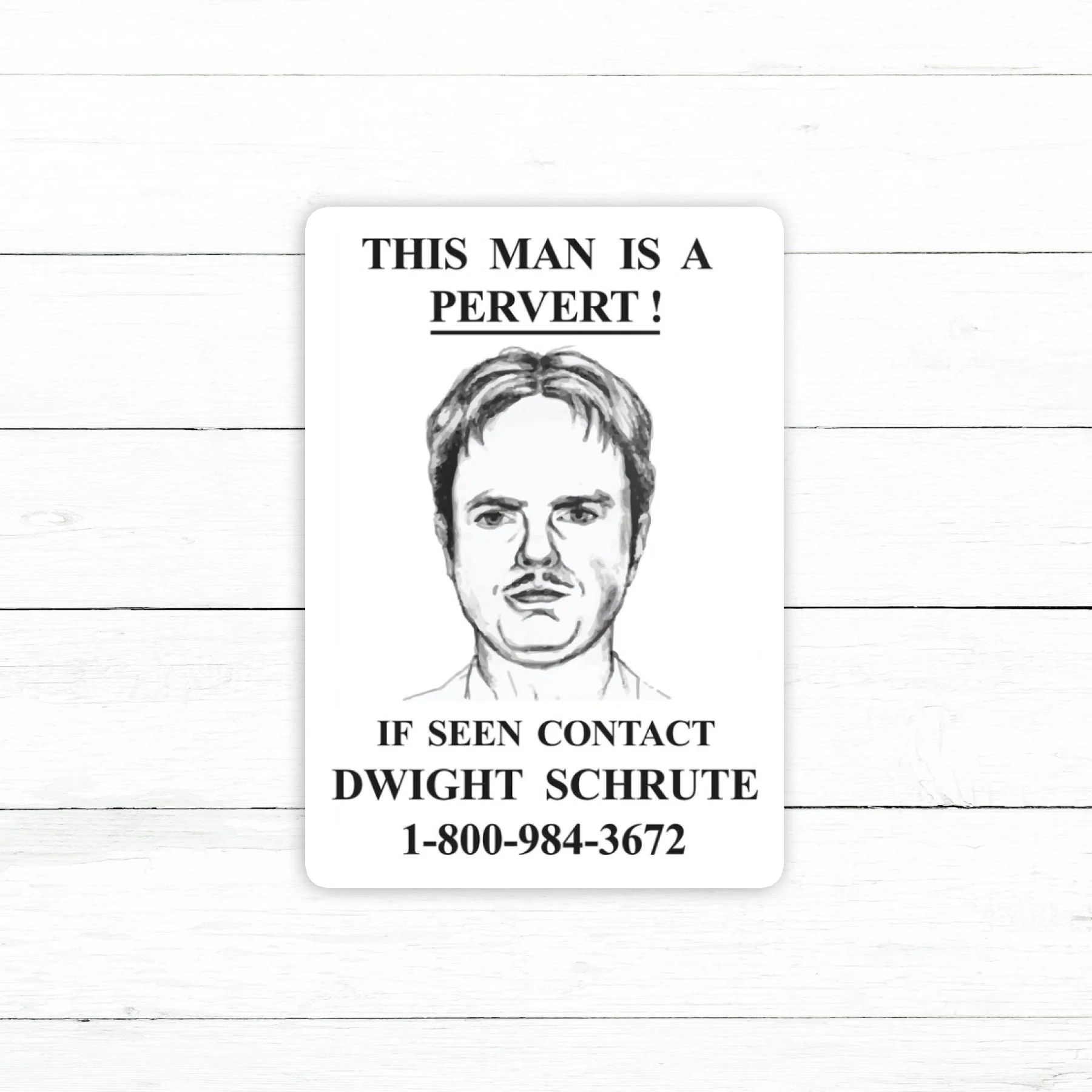 The Office Pervert Sticker | Waterproof Vinyl Decal | 3in