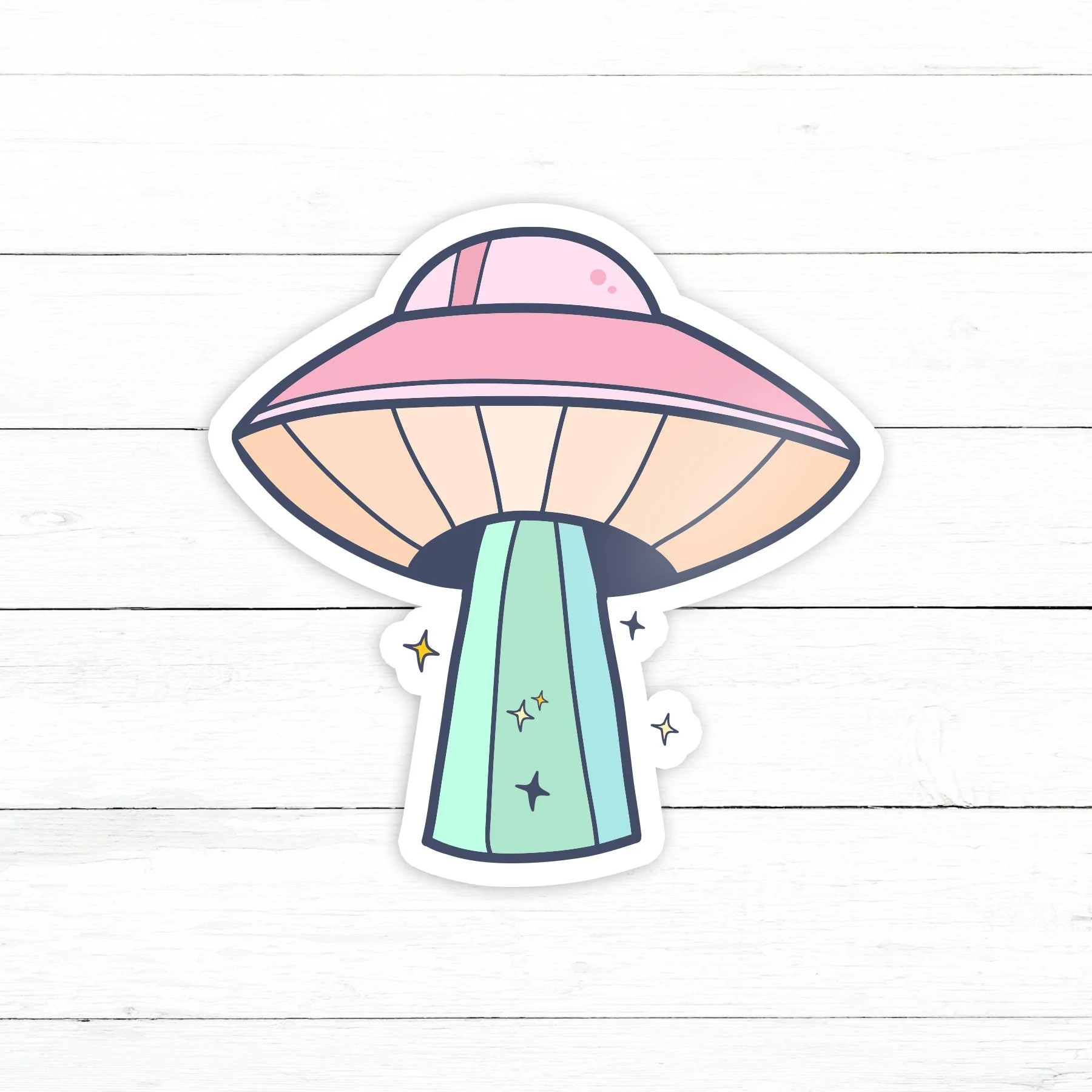 UFO Sticker | Waterproof Vinyl Decal | 3in