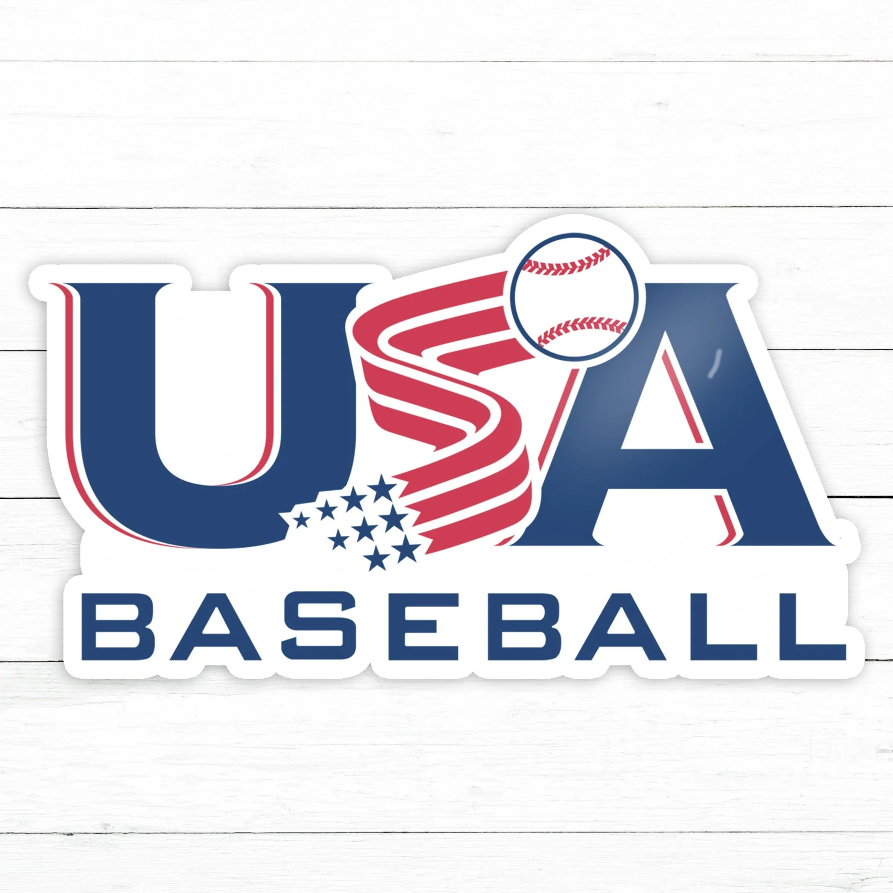 USA Baseball Sticker | Waterproof Vinyl Decal | 3in