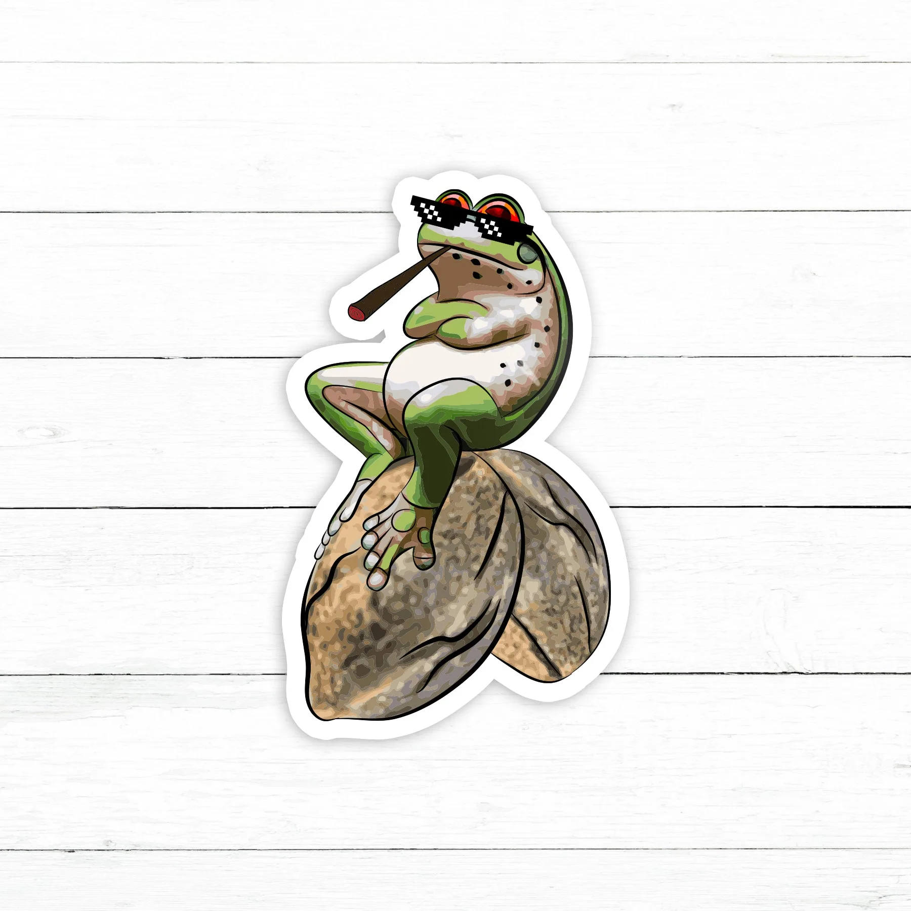Weed Frog Sticker | Waterproof Vinyl Decal | 3in